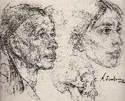 Nikolay Fechin Study of female-s head painting